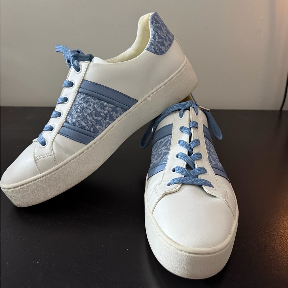 Michael Kors Signature Pale Blue Sneakers Size 9.5